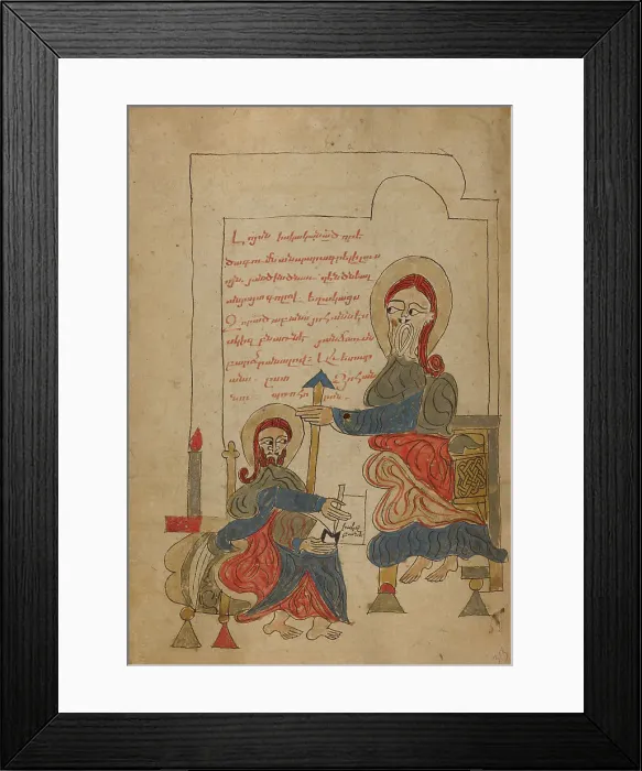 Framed Print : Saint John the Evangelist Dictating; Gospel Book, 1386. Creator: Unknown