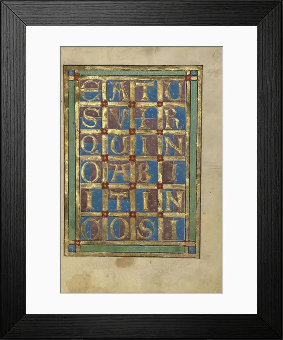Framed Print : Decorated Incipit Page; Psalter, about 1240-1250. Creator: Unknown Framed Print : Decorated Incipit Page; Psalter, about 1240-1250. Creator: Unknown