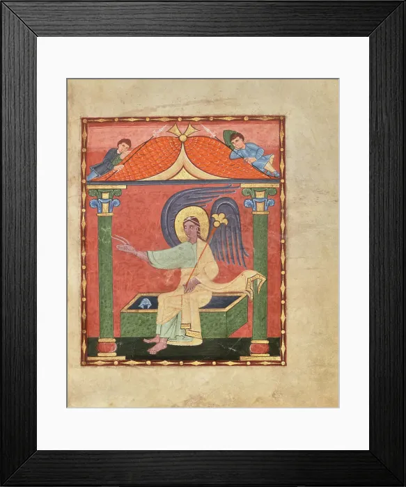 Framed Print : The Angel at the Empty Tomb of Christ, shortly after 1053. Creator: Unknown Framed Print : The Angel at the Empty Tomb of Christ, shortly after 1053. Creator: Unknown