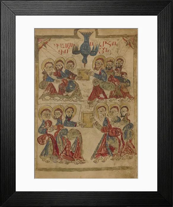 Framed Print : Pentecost; Gospel Book, 1386. Creator: Unknown Framed Print : Pentecost; Gospel Book, 1386. Creator: Unknown
