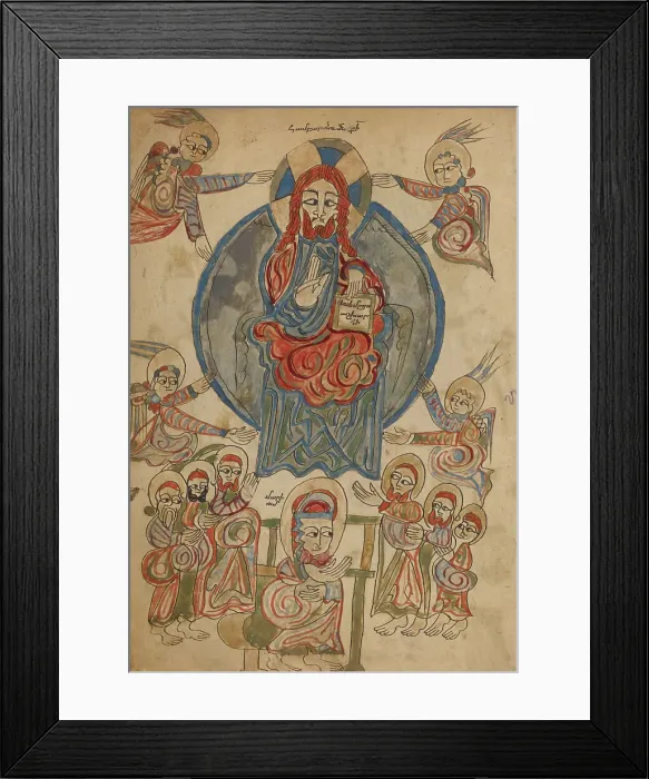 Framed Print : The Ascension; Gospel Book, 1386. Creator: Unknown Framed Print : The Ascension; Gospel Book, 1386. Creator: Unknown