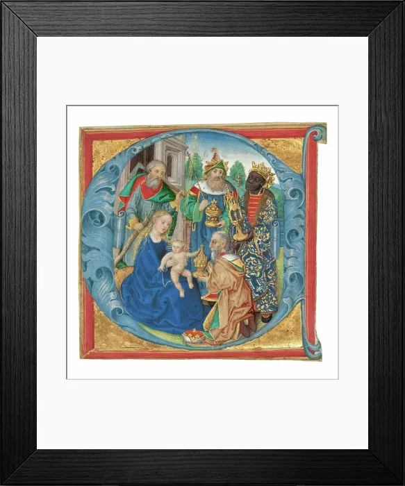 Framed Print : Initial E: The Adoration of the Magi, about 1475-1500. Creator: Unknown Framed Print : Initial E: The Adoration of the Magi, about 1475-1500. Creator: Unknown