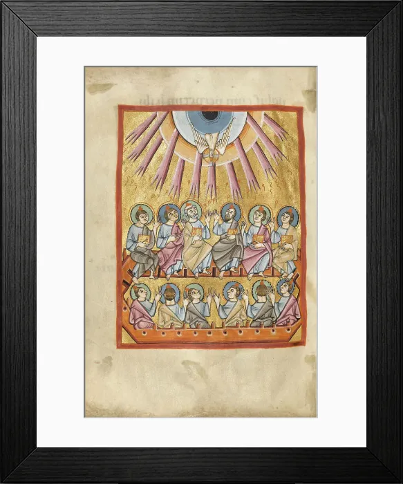 Framed Print : Pentecost; Benedictional, about 1030-1040. Creator: Unknown Framed Print : Pentecost; Benedictional, about 1030-1040. Creator: Unknown