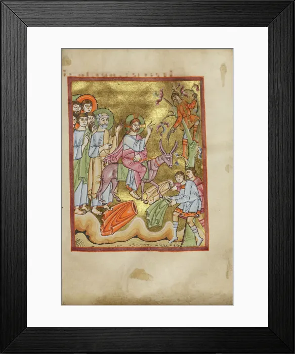 Framed Print : The Entry into Jerusalem; Benedictional, about 1030-1040. Creator: Unknown Framed Print : The Entry into Jerusalem; Benedictional, about 1030-1040. Creator: Unknown