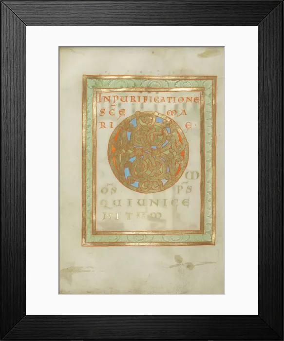 Framed Print : Decorated Incipit Page; Benedictional, about 1030-1040. Creator: Unknown Framed Print : Decorated Incipit Page; Benedictional, about 1030-1040. Creator: Unknown