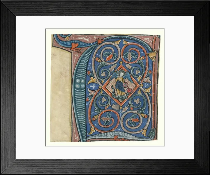 Framed Print : Historiated initial from an antiphonal, about 1260-1270. Creator: Unknown Framed Print : Historiated initial from an antiphonal, about 1260-1270. Creator: Unknown
