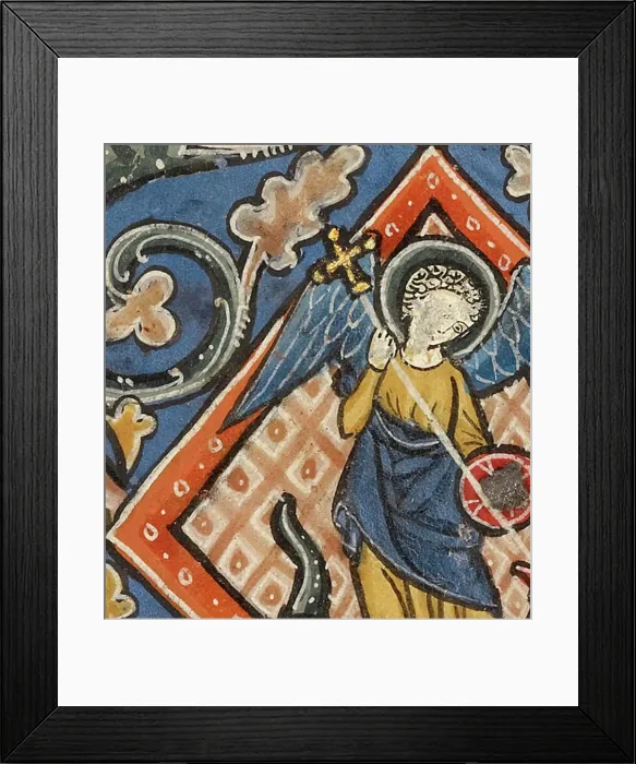 Framed Print : Four cuttings from a Cistercian antiphonal (see Ms. 44), about 1260-1270. Creator: Unknown Framed Print : Four cuttings from a Cistercian antiphonal (see Ms. 44), about 1260-1270. Creator: Unknown