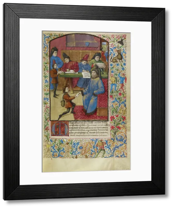Framed Print : A Messenger Delivering a Letter, about 1460-1470. Creator: Unknown Framed Print : A Messenger Delivering a Letter, about 1460-1470. Creator: Unknown