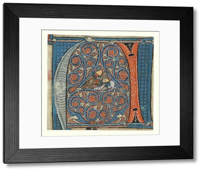 Framed Print : Historiated Initial from an antiphonal, about 1260-1270. Creator: Unknown Framed Print : Historiated Initial from an antiphonal, about 1260-1270. Creator: Unknown