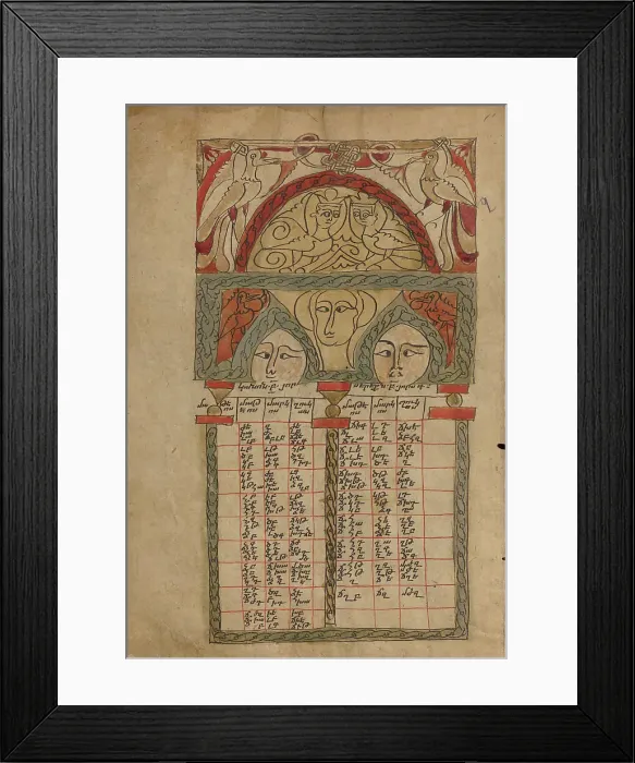 Framed Print : Canon Table Page; Gospel Book, 1386. Creator: Unknown Framed Print : Canon Table Page; Gospel Book, 1386. Creator: Unknown