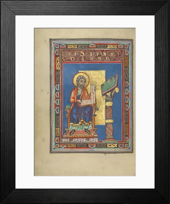 Framed Print : Saint John the Evangelist; Gospel Book, about 1120-1140. Creator: Unknown Framed Print : Saint John the Evangelist; Gospel Book, about 1120-1140. Creator: Unknown