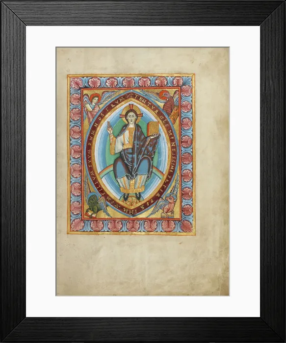 Framed Print : Christ in Majesty; Sacramentary, about 1025-1050. Creator: Unknown Framed Print : Christ in Majesty; Sacramentary, about 1025-1050. Creator: Unknown