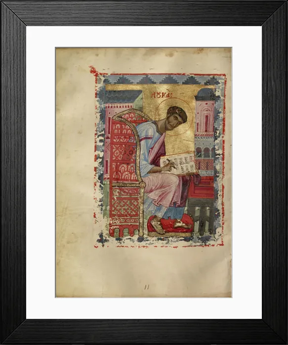 Framed Print : Saint Luke; Gospel Book, early 13th century. Creator: Unknown Framed Print : Saint Luke; Gospel Book, early 13th century. Creator: Unknown