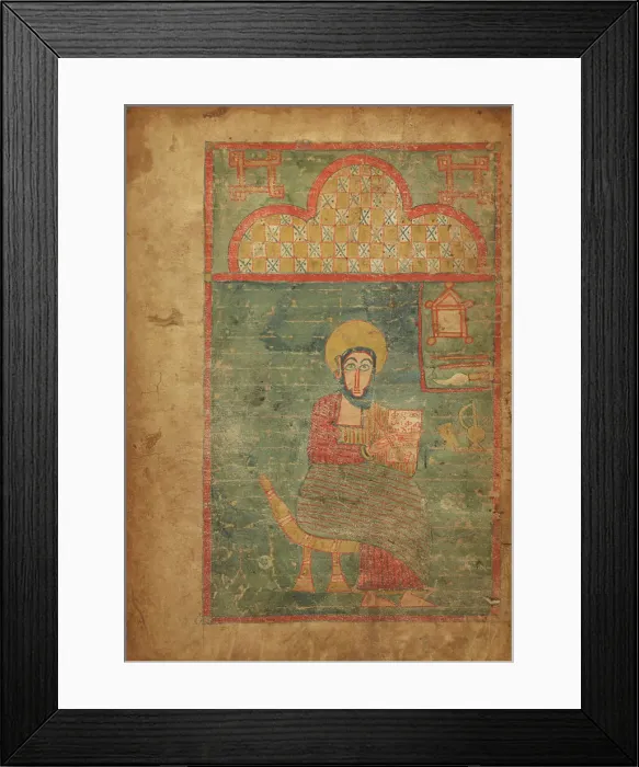 Framed Print : Leaf from a Gospel book, late 14th-early 15th century. Creator: Unknown Framed Print : Leaf from a Gospel book, late 14th-early 15th century. Creator: Unknown