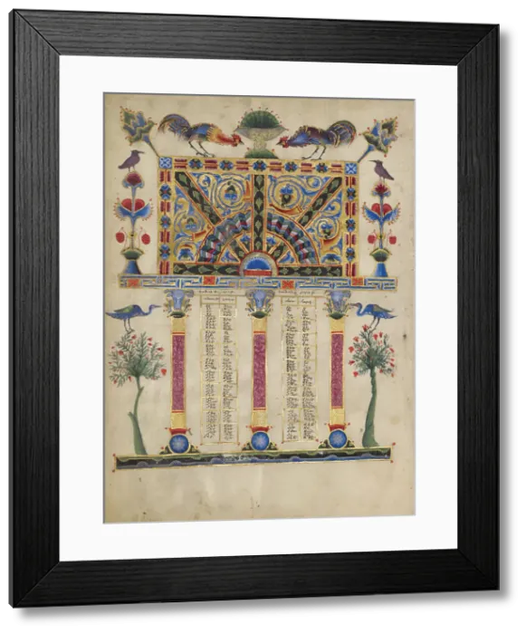 Framed Print : Canon Table Page; Zeyt'un Gospels, 1256. Creator: T'oros Roslin Framed Print : Canon Table Page; Zeyt'un Gospels, 1256. Creator: T'oros Roslin
