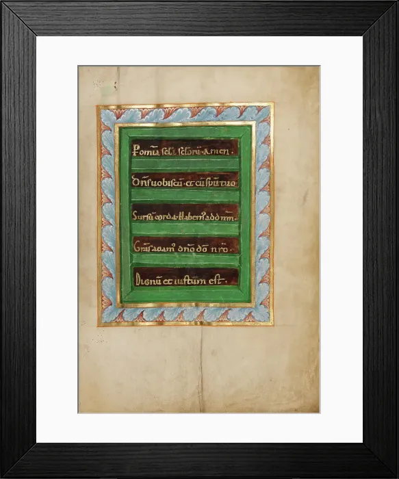 Framed Print : Decorated Incipit Page; Sacramentary, about 1025-1050. Creator: Unknown Framed Print : Decorated Incipit Page; Sacramentary, about 1025-1050. Creator: Unknown