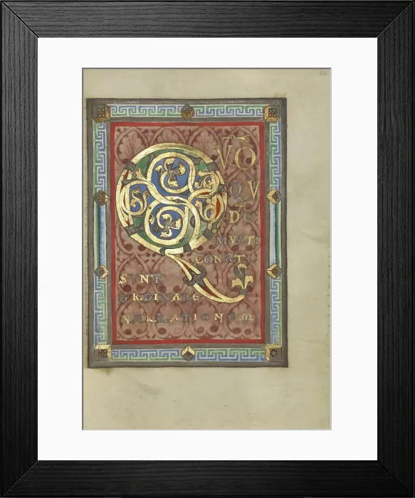 Framed Print : Decorated Incipit Page; Gospel Book, about 1120-1140. Creator: Unknown Framed Print : Decorated Incipit Page; Gospel Book, about 1120-1140. Creator: Unknown
