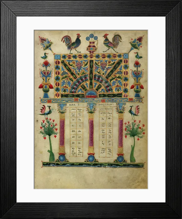 Framed Print : Canon Table Page; Zeyt'un Gospels, 1256. Creator: T'oros Roslin Framed Print : Canon Table Page; Zeyt'un Gospels, 1256. Creator: T'oros Roslin