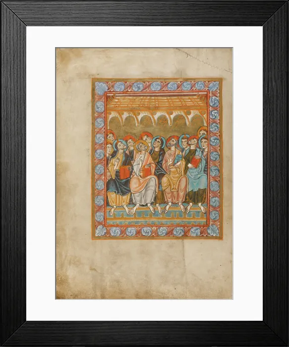 Framed Print : Pentecost; Sacramentary, about 1025-1050. Creator: Unknown Framed Print : Pentecost; Sacramentary, about 1025-1050. Creator: Unknown