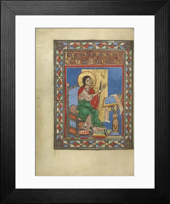 Framed Print : Saint Luke; Gospel Book, about 1120-1140. Creator: Unknown Framed Print : Saint Luke; Gospel Book, about 1120-1140. Creator: Unknown