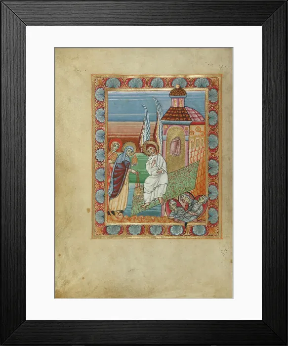 Framed Print : The Women at the Tomb; Sacramentary, about 1025-1050. Creator: Unknown Framed Print : The Women at the Tomb; Sacramentary, about 1025-1050. Creator: Unknown