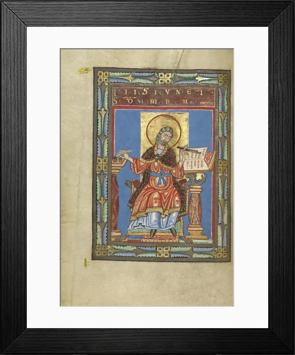 Framed Print : Saint Mark; Gospel Book, about 1120-1140. Creator: Unknown Framed Print : Saint Mark; Gospel Book, about 1120-1140. Creator: Unknown
