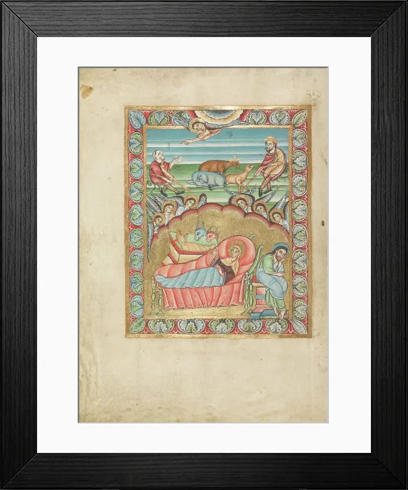 Framed Print : The Nativity; Sacramentary, about 1025-1050. Creator: Unknown Framed Print : The Nativity; Sacramentary, about 1025-1050. Creator: Unknown