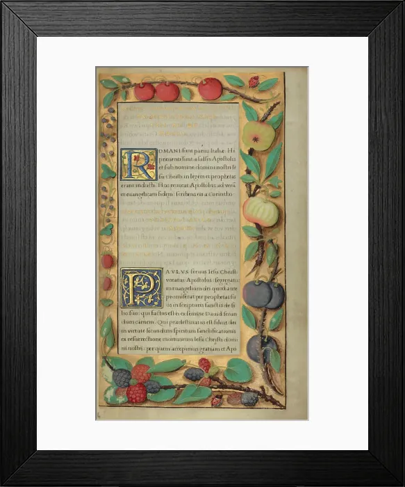 Framed Print : Decorated Text Page; Getty Epistles, about 1528-1530. Creator: Unknown Framed Print : Decorated Text Page; Getty Epistles, about 1528-1530. Creator: Unknown