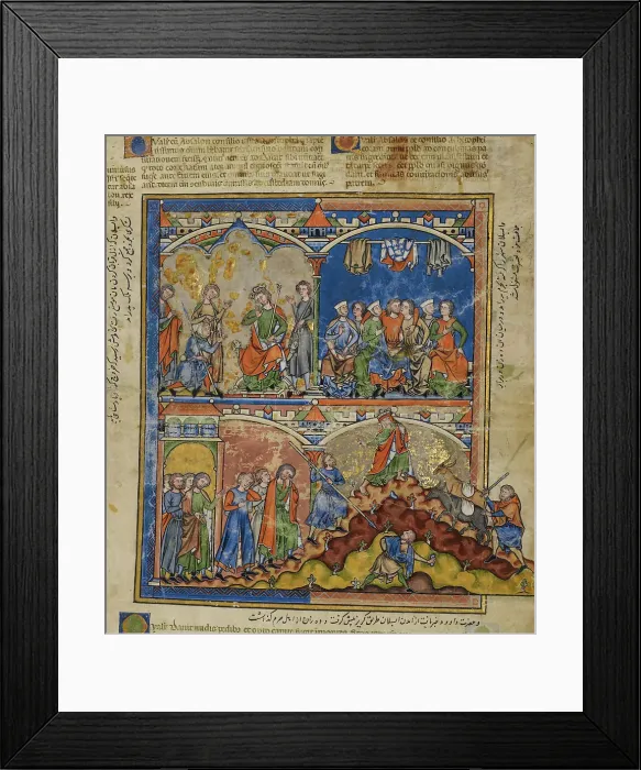 Framed Print : Scenes from the Life of David; Morgan Picture Bible, about 1250. Creator: Unknown Framed Print : Scenes from the Life of David; Morgan Picture Bible, about 1250. Creator: Unknown