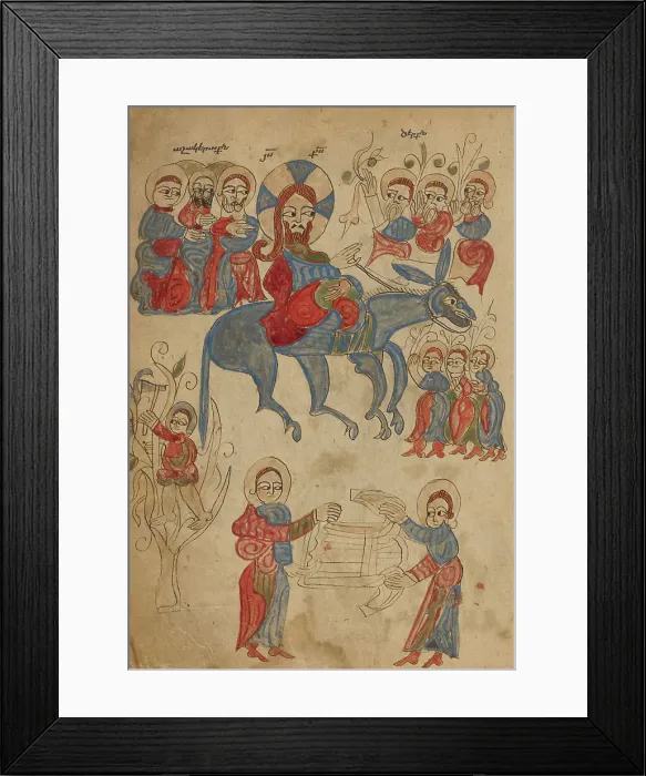 Framed Print : The Entry into Jerusalem; Gospel Book, 1386. Creator: Unknown Framed Print : The Entry into Jerusalem; Gospel Book, 1386. Creator: Unknown
