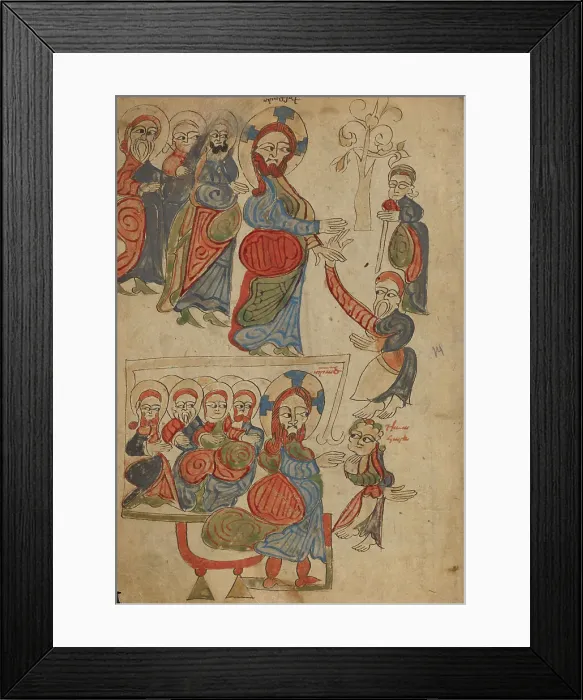 Framed Print : The Healing of the Blind; The Healing of the Possessed, 1386. Creator: Unknown Framed Print : The Healing of the Blind; The Healing of the Possessed, 1386. Creator: Unknown