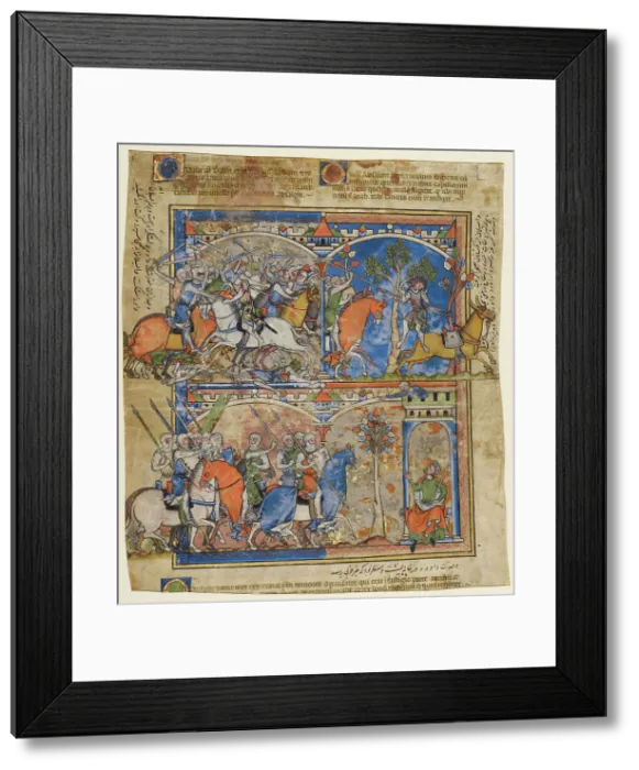 Framed Print : Leaf from the Morgan Picture Bible, about 1250. Creator: Unknown Framed Print : Leaf from the Morgan Picture Bible, about 1250. Creator: Unknown