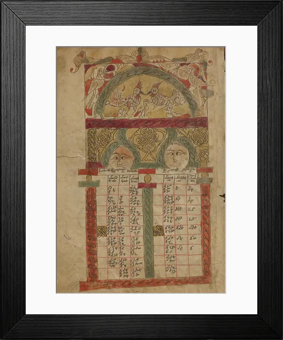 Framed Print : Canon Table Page; Gospel Book, 1386. Creator: Unknown Framed Print : Canon Table Page; Gospel Book, 1386. Creator: Unknown