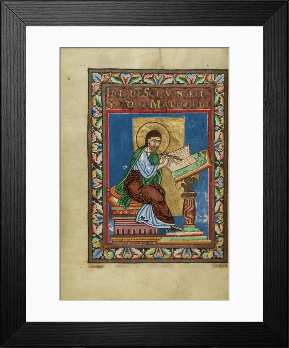 Framed Print : Saint Matthew; Gospel Book, about 1120-1140. Creator: Unknown Framed Print : Saint Matthew; Gospel Book, about 1120-1140. Creator: Unknown