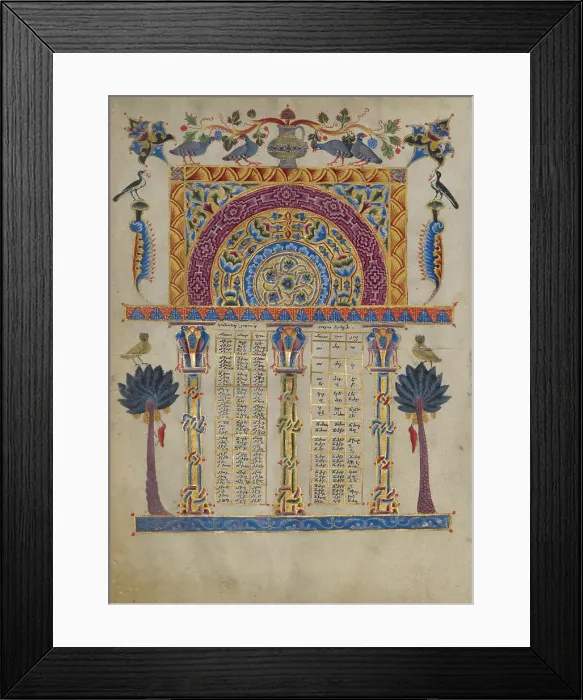 Framed Print : Canon Table Page; Zeyt'un Gospels, 1256. Creator: T'oros Roslin Framed Print : Canon Table Page; Zeyt'un Gospels, 1256. Creator: T'oros Roslin