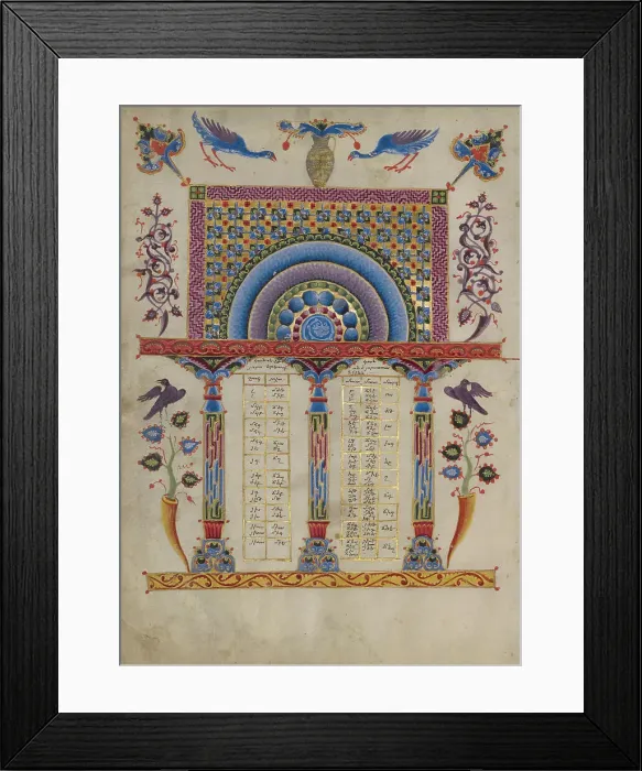 Framed Print : Canon Table Page; Zeyt'un Gospels, 1256. Creator: T'oros Roslin Framed Print : Canon Table Page; Zeyt'un Gospels, 1256. Creator: T'oros Roslin