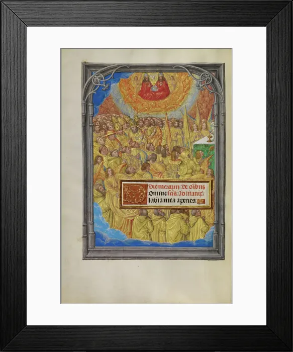 Framed Print : Male Martyrs and Saints Worshiping the Lamb of God; Spinola Hours, about 1510-1520. Creator: Master of James IV of Scotland Framed Print : Male Martyrs and Saints Worshiping the Lamb of God; Spinola Hours, about 1510-1520. Creator: Master of James IV of Scotland