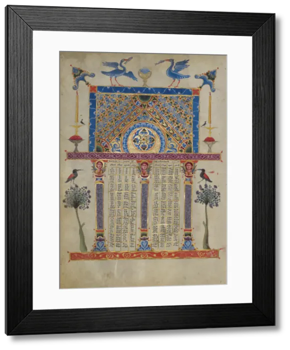 Framed Print : Canon Table Page; Zeyt'un Gospels, 1256. Creator: T'oros Roslin Framed Print : Canon Table Page; Zeyt'un Gospels, 1256. Creator: T'oros Roslin