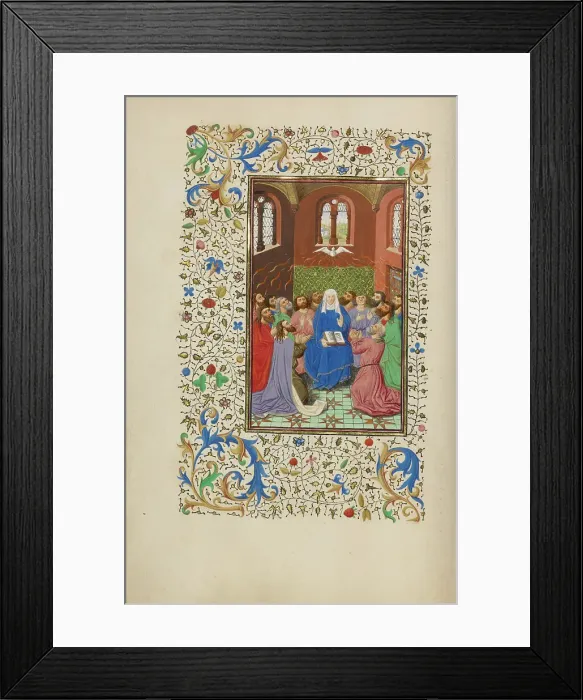 Framed Print : Pentecost; Llangattock Hours, 1450s. Creator: Master of Wauquelin's Alexander Framed Print : Pentecost; Llangattock Hours, 1450s. Creator: Master of Wauquelin's Alexander