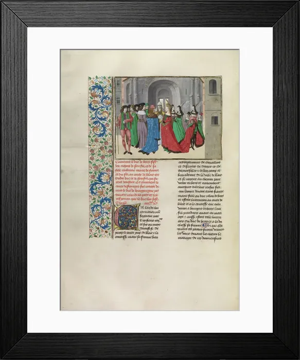Framed Print : The Marriage of Louis de Blois and Marie de France; Chroniques (Book Three), about 1480-1483. Creator: Master of the Getty Froissart Framed Print : The Marriage of Louis de Blois and Marie de France; Chroniques (Book Three), about 1480-1483. Creator: Master of the Getty Froissart