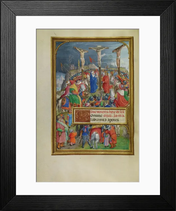 Framed Print : The Crucifixion; Spinola Hours, about 1510-1520. Creator: Master of James IV of Scotland Framed Print : The Crucifixion; Spinola Hours, about 1510-1520. Creator: Master of James IV of Scotland