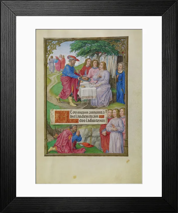 Framed Print : Abraham and the Three Angels; Spinola Hours, about 1510-1520. Creator: Master of James IV of Scotland Framed Print : Abraham and the Three Angels; Spinola Hours, about 1510-1520. Creator: Master of James IV of Scotland