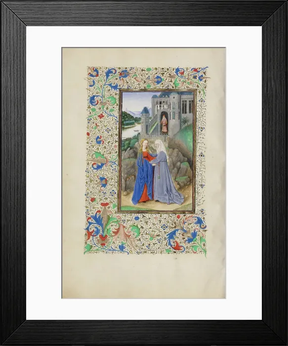 Framed Print : The Visitation; Llangattock Hours, 1450s. Creator: Master of the Llangattock Hours Framed Print : The Visitation; Llangattock Hours, 1450s. Creator: Master of the Llangattock Hours