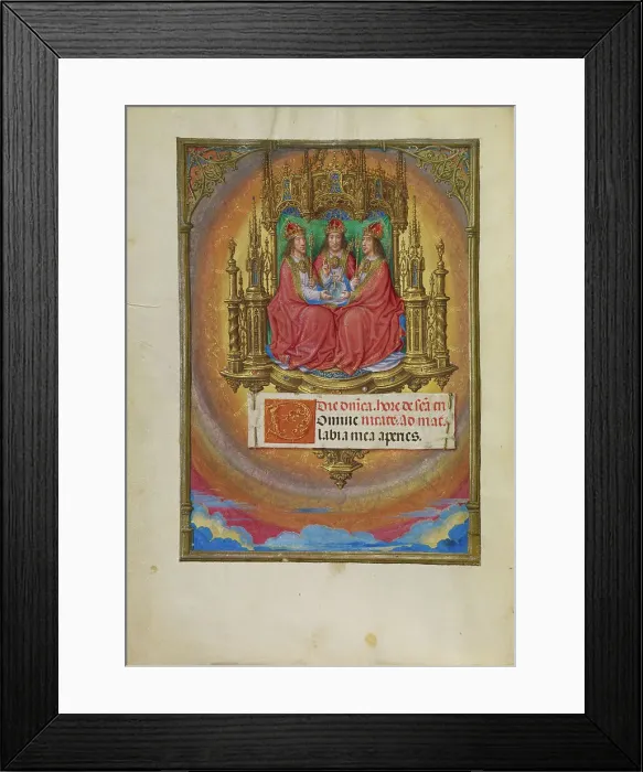 Framed Print : The Holy Trinity Enthroned; Spinola Hours, about 1510-1520. Creator: Master of James IV of Scotland Framed Print : The Holy Trinity Enthroned; Spinola Hours, about 1510-1520. Creator: Master of James IV of Scotland