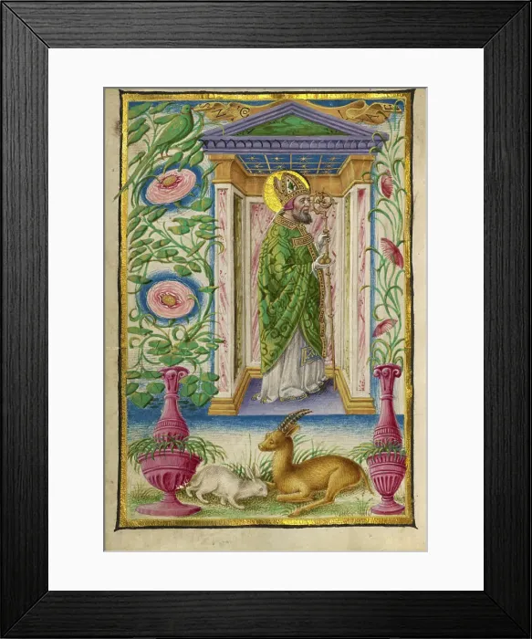 Framed Print : Saint Nicholas; Gualenghi-d'Este Hours, about 1469. Creator: Taddeo Crivelli Framed Print : Saint Nicholas; Gualenghi-d'Este Hours, about 1469. Creator: Taddeo Crivelli