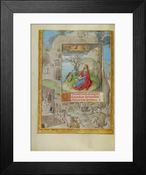 Framed Print : Decorated Text Page; Spinola Hours, about 1510-1520. Creator: Master of the Lubeck Bible