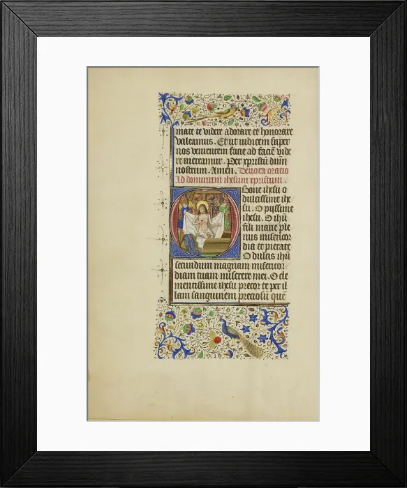 Framed Print : Initial O: The Man of Sorrows; Llangattock Hours, 1450s. Creator: Master of the Llangattock Hours Framed Print : Initial O: The Man of Sorrows; Llangattock Hours, 1450s. Creator: Master of the Llangattock Hours
