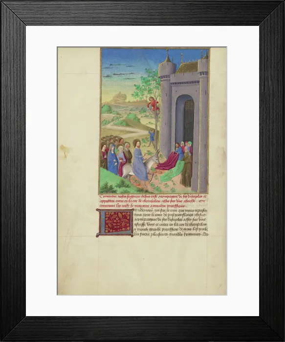 Framed Print : The Entry into Jerusalem, about 1480-1490. Creator: Master of Guillaume Lambert Framed Print : The Entry into Jerusalem, about 1480-1490. Creator: Master of Guillaume Lambert
