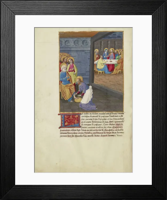 Framed Print : Christ Washing the Apostles Feet and The Last Supper, about 1480-1490. Creator: Master of Guillaume Lambert Framed Print : Christ Washing the Apostles Feet and The Last Supper, about 1480-1490. Creator: Master of Guillaume Lambert