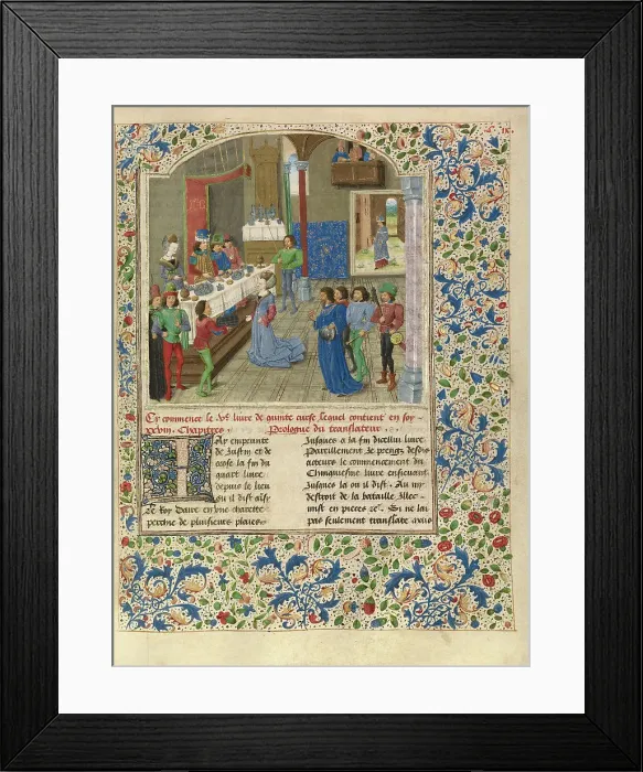 Framed Print : Alexander and the Niece of Artaxerxes III, about 1470-1475. Creator: Master of the Jardin de vertueuse consolation Framed Print : Alexander and the Niece of Artaxerxes III, about 1470-1475. Creator: Master of the Jardin de vertueuse consolation